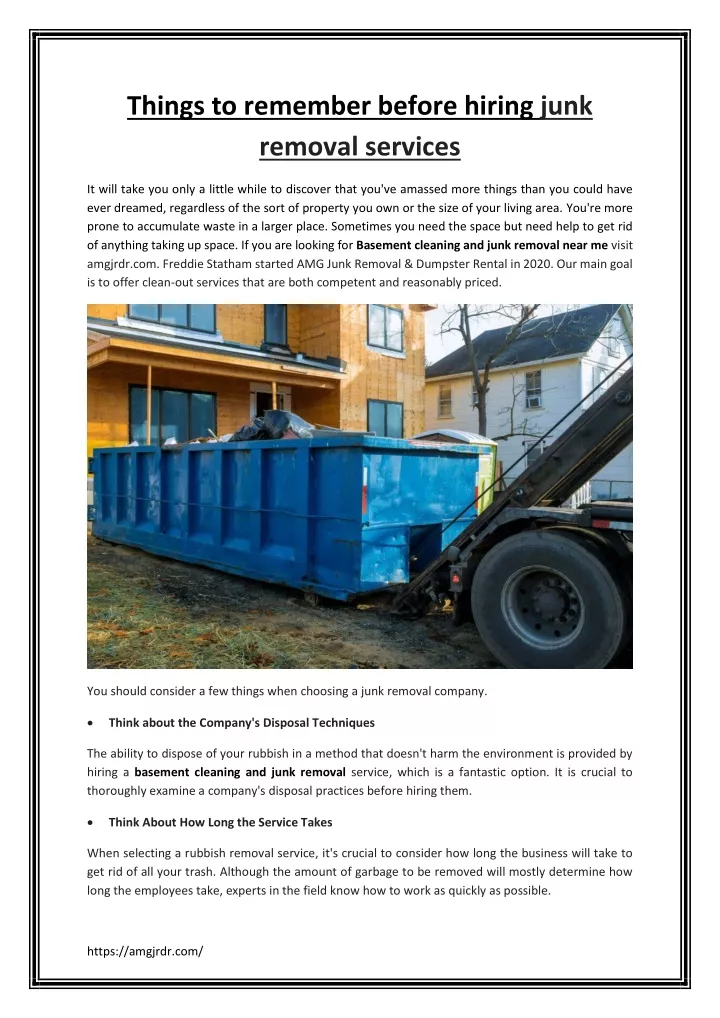 things to remember before hiring junk removal