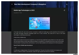 Mobile-app-technologies-in-2023 | Mobile App development company