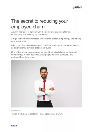 The secret to reducing your employee churn - HRMS AE