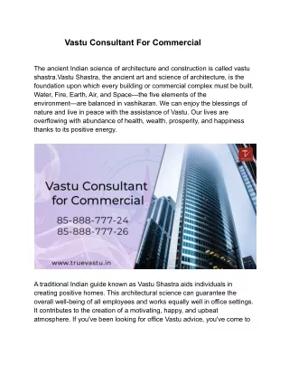 Vastu  Consultant for Commercial