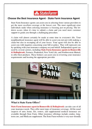 State Farm Insurance Agent in Romeoville and Bolingbrook