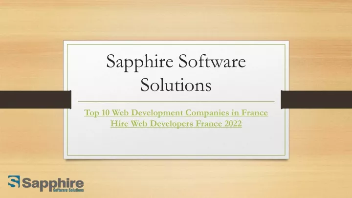 sapphire software solutions