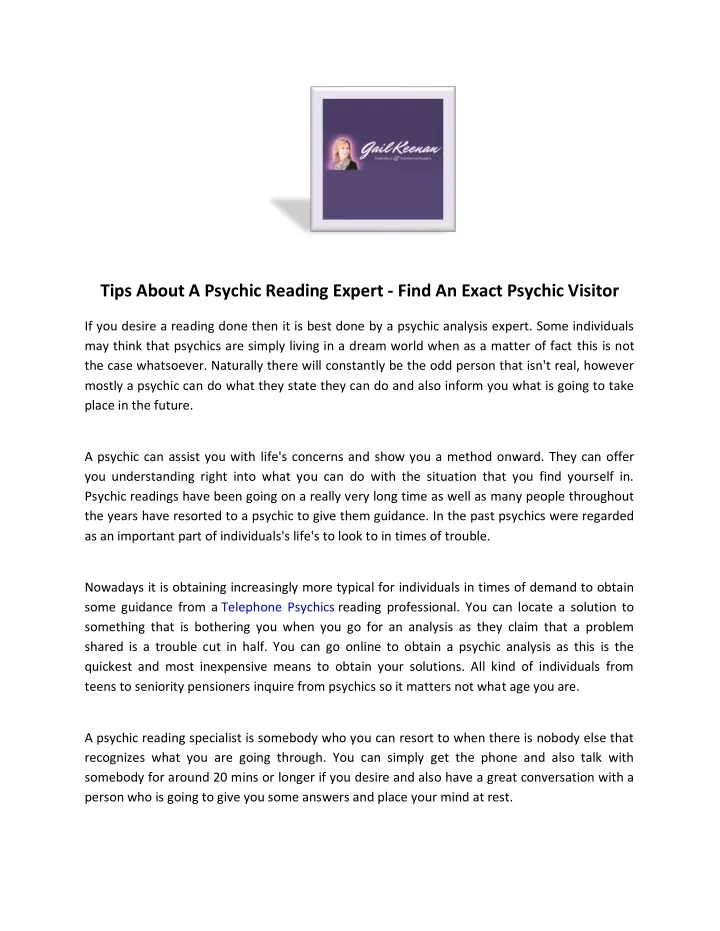 tips about a psychic reading expert find an exact