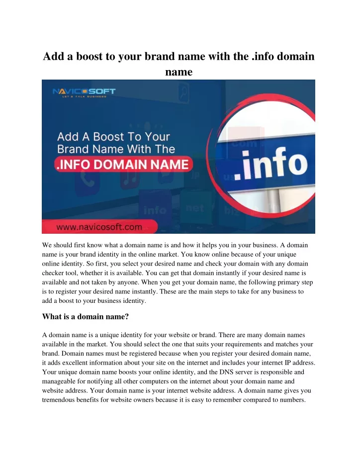 add a boost to your brand name with the info