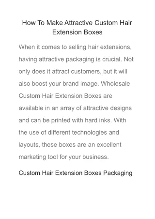 how to make attractive custom hair extension boxes
