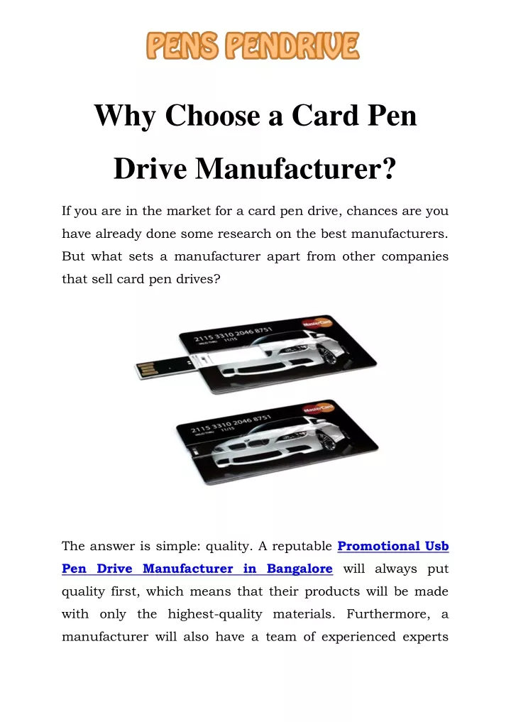 why choose a card pen