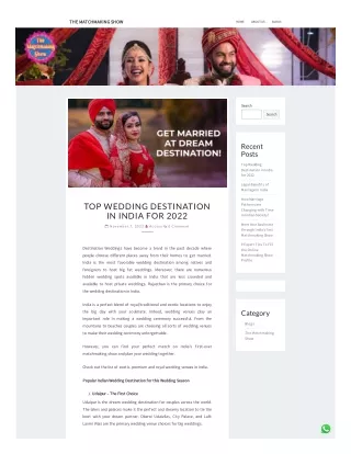Top Wedding Destination in India for 2022