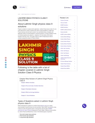 How Can I Download Solutions for Lakhmir Singh Class 9 Physics in PDF?