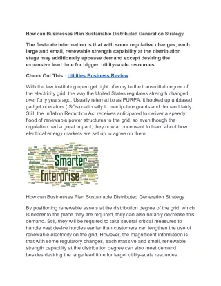 how can businesses plan sustainable distributed