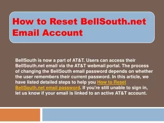 bellsouth is now a part of at t users can access