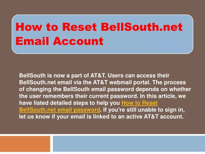 bellsouth is now a part of at t users can access