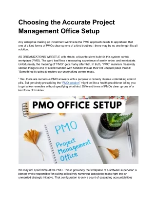 choosing the accurate project management office