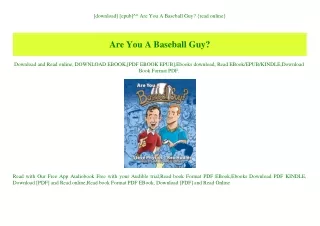 [download] [epub]^^ Are You A Baseball Guy {read online}