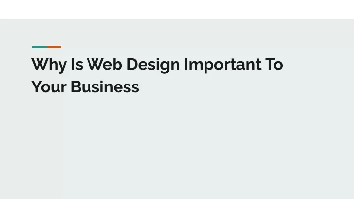why is web design important to your business