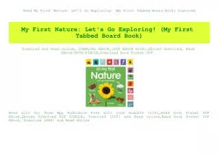 Read My First Nature Let's Go Exploring! (My First Tabbed Board Book) Download