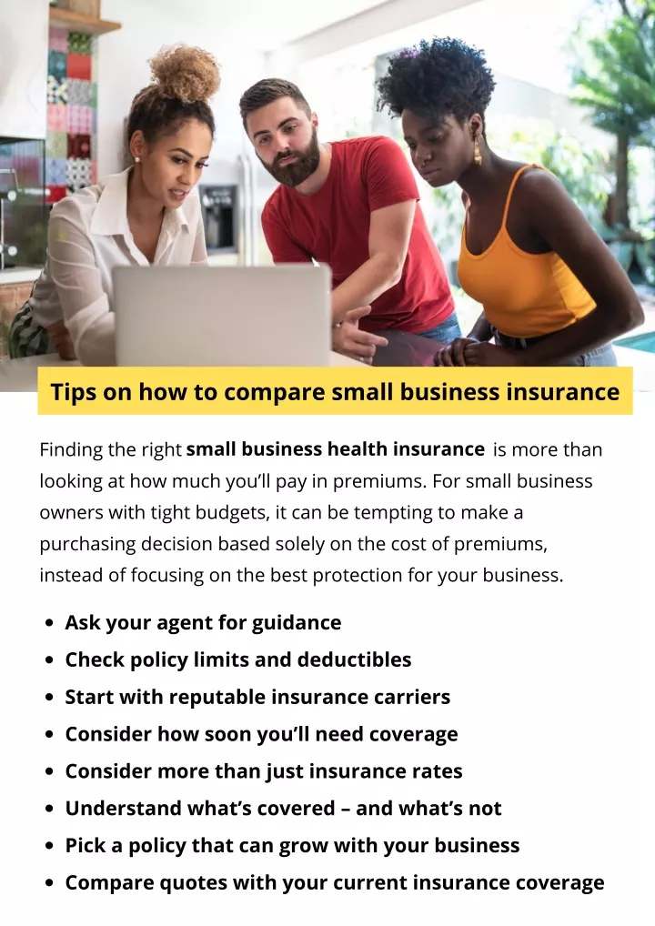 tips on how to compare small business insurance