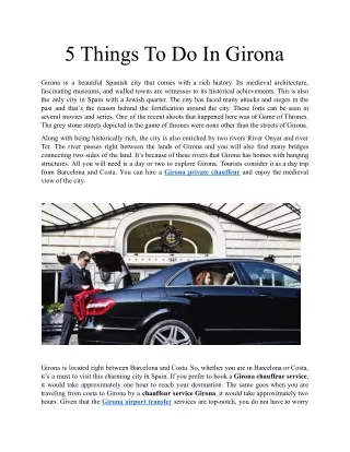 5 Things To Do In Girona