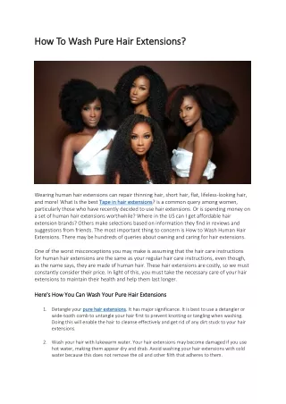 How To Wash Pure Hair Extensions