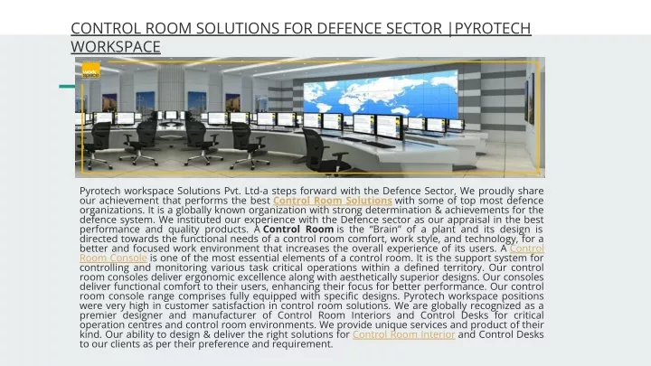 control room solutions for defence sector