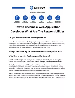 How to Become a Web Application Developer What Are The Responsibilities
