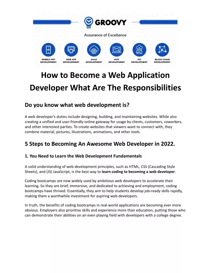 PPT How to a Web Application Developer What Are The