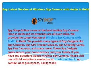 Buy Latest Version of Wireless Spy Camera with Audio in Delhi