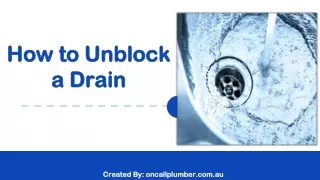 How to Unblock a Drain