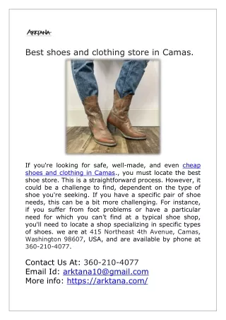 Best shoes and clothing store in Camas