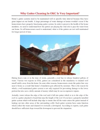 why gutter cleaning in okc is very important