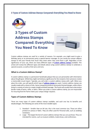 custom address stamps are used for a variety