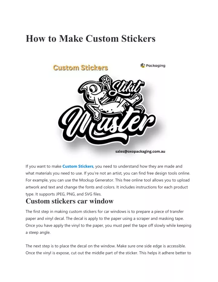 how to make custom stickers