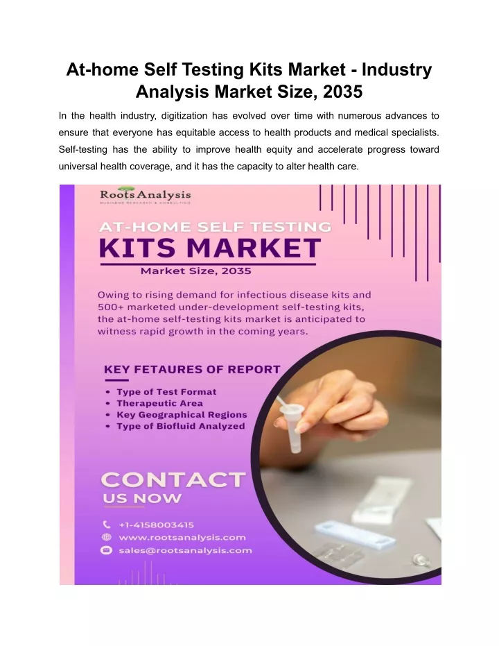 at home self testing kits market industry