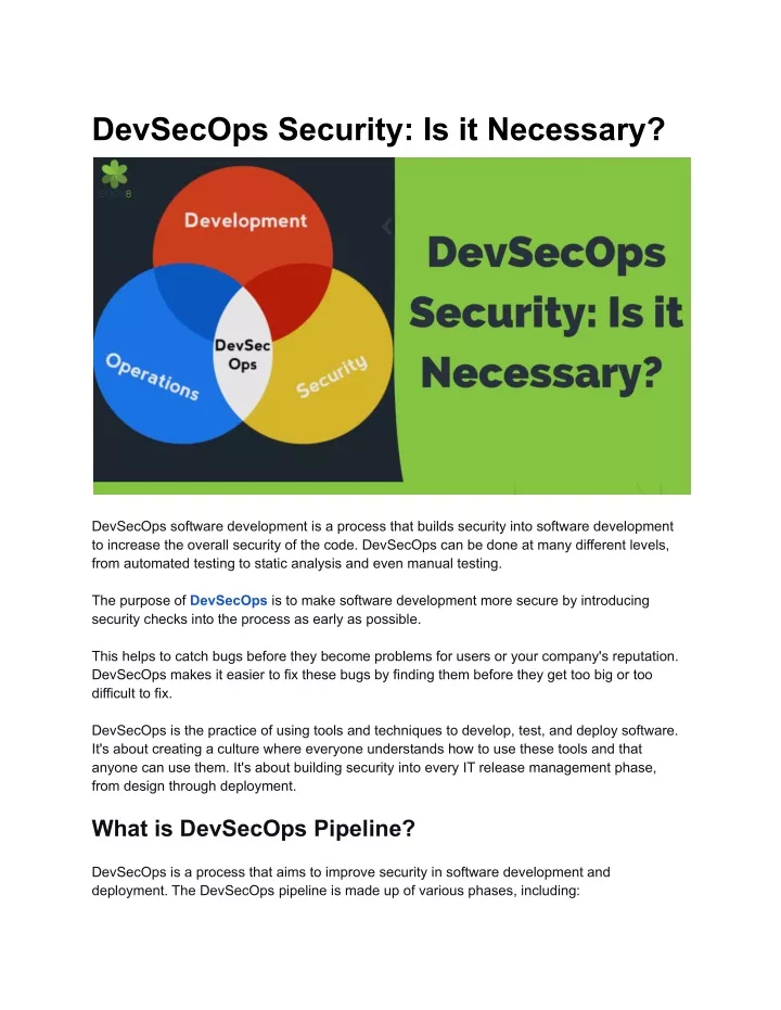 devsecops security is it necessary