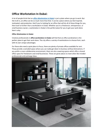 Office Workstation In Dubai pdf