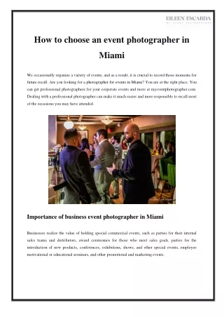 Corporate event photographers in Miami