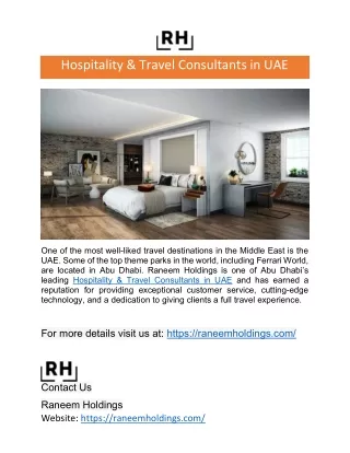 Hospitality & Travel Consultants in UAE