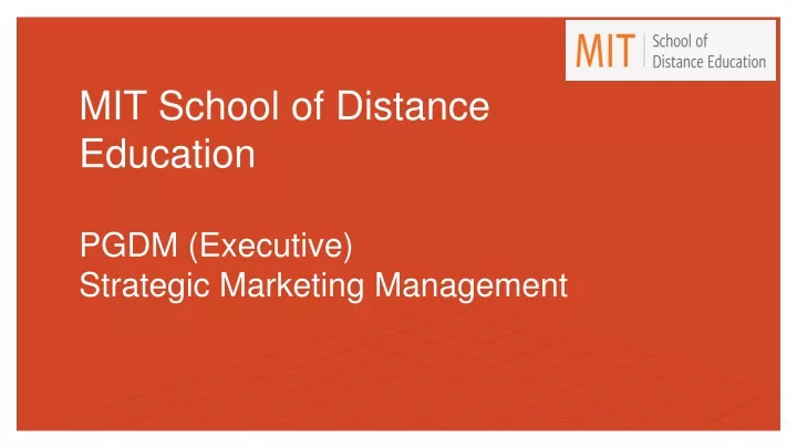 mit school of distance education pgdm executive strategic marketing management