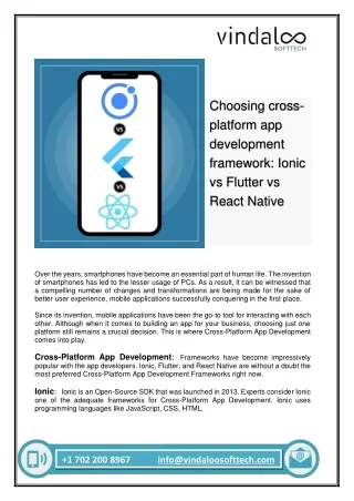 Choosing cross-platform app development framework-Ionic vs Flutter vs React Native