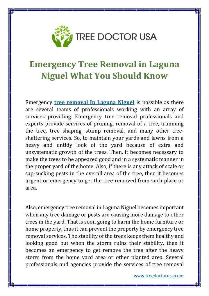 emergency tree removal in laguna niguel what
