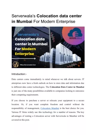 serverwala s colocation data center in mumbai