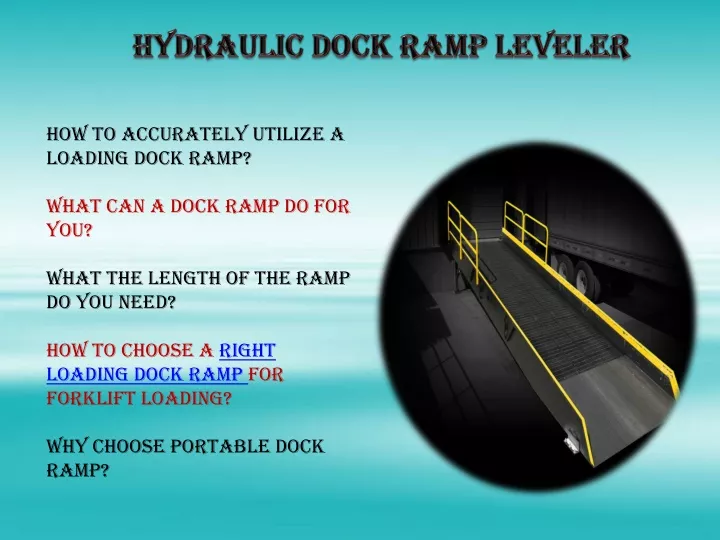 hydraulic dock ramp leveler