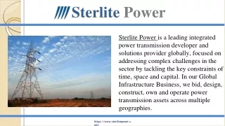 CO-LOCATION - Sterlite Power: Electric Power Transmission Company & Solutions Pr