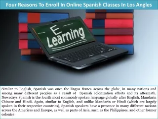 four reasons to enroll in online spanish classes in los angles