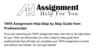 tafe assignment help step by step guide from