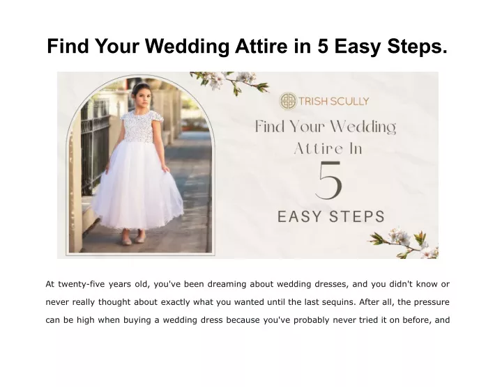 find your wedding attire in 5 easy steps