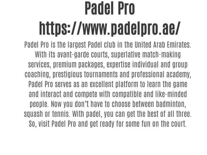 padel pro