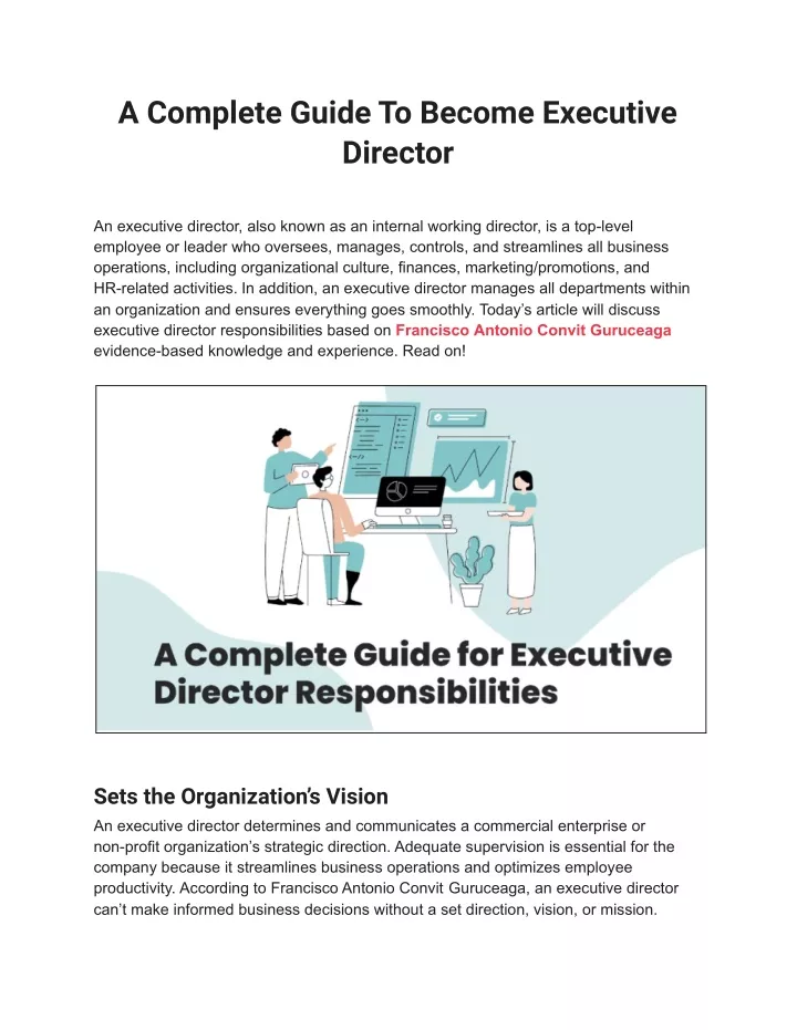 a complete guide to become executive director