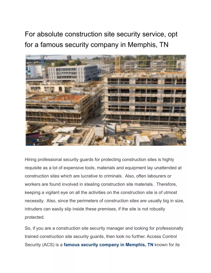 for absolute construction site security service