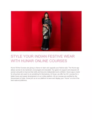style your indian festive wear with hunar online