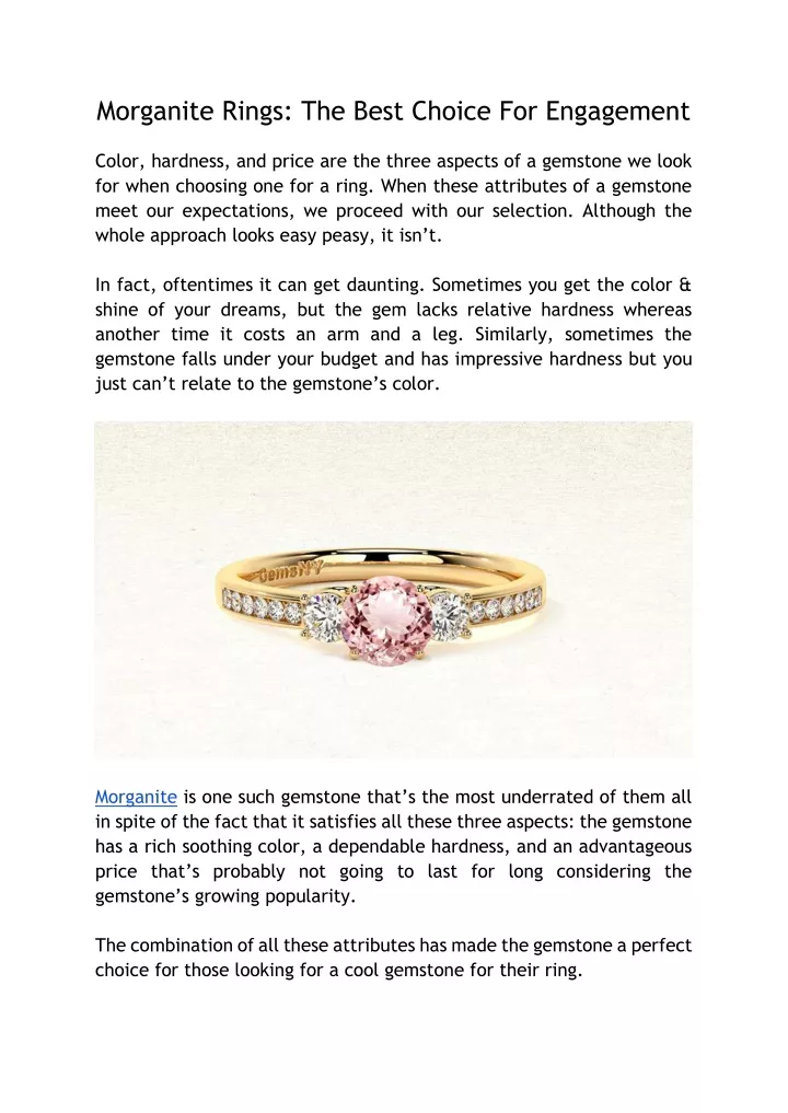 morganite rings the best choice for engagement